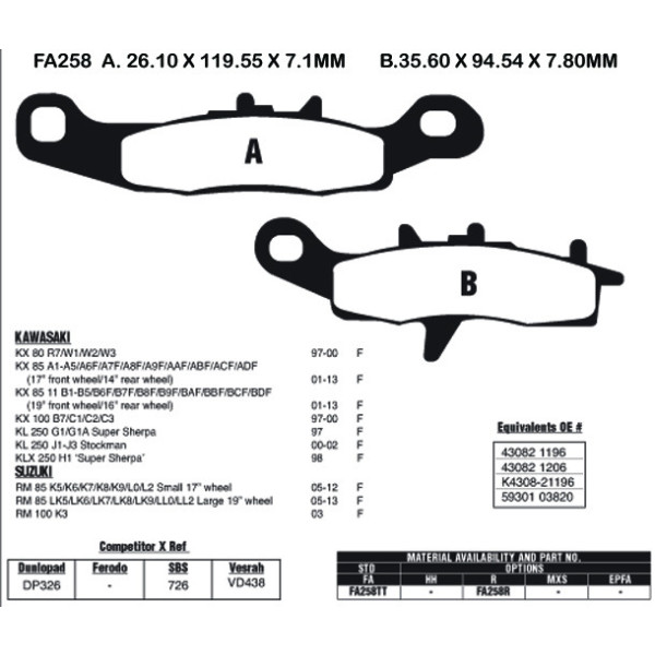 EBC EBC Brake Pads FA266R